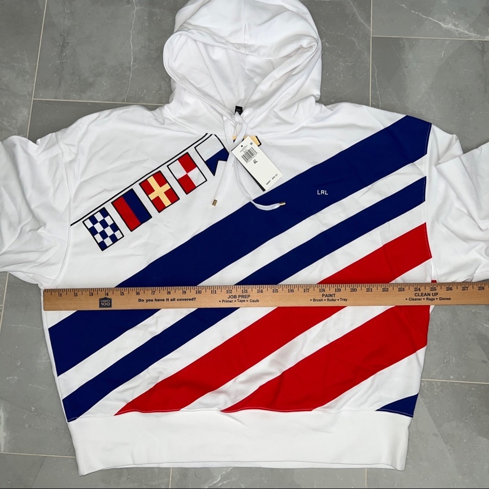 Lauren Ralph Lauren Women’s Striped Hoodie White - Picture 9 of 12